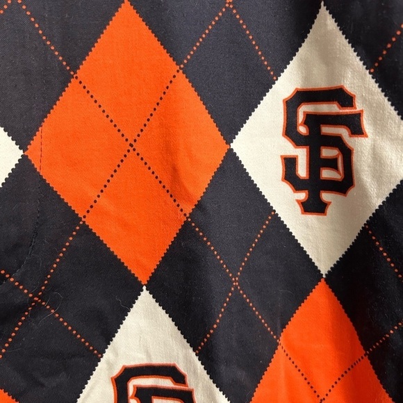 LOUDMOUTH Golf Shorts San Francisco Giants MLB Mens Orange Diamond Baseball 38 - Picture 3 of 8